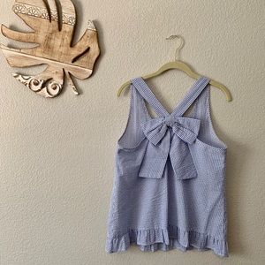 Seersucker Bow-Back Tank